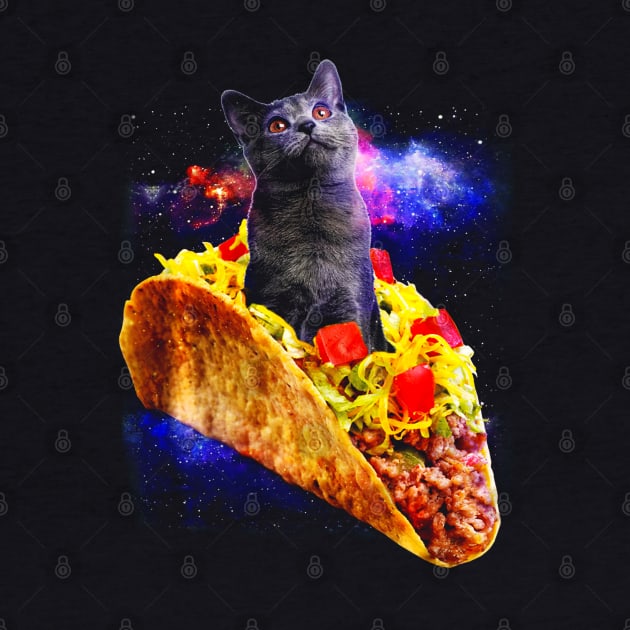 Cat Riding a Taco In Galaxy by CovidStore